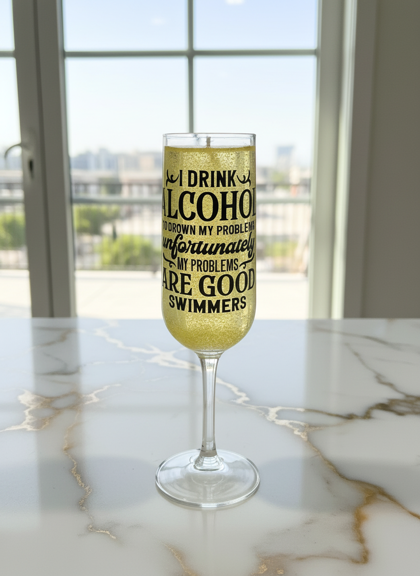 Champagne Gel Candle